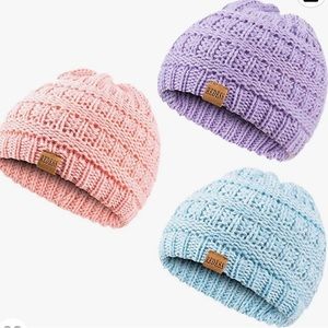 REDESS Baby 3 pack Winter Warm Hats, Infant Toddler Children Beanie Knit Cap